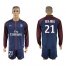 Paris Saint-Germain #21 Ben Arfa Home Long Sleeves Soccer Club Jersey
