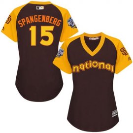 San Diego Padres #15 Cory Spangenberg Brown 2016 All-Star National League Womens Stitched MLB Jersey
