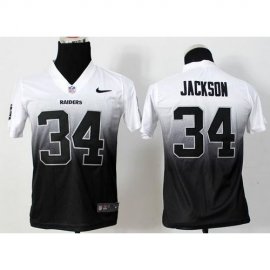 Nike Las Vegas Raiders #34 Bo Jackson White/Black Youth Stitched NFL Elite Fadeaway Fashion Jersey