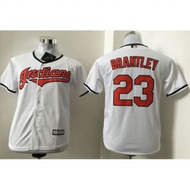 Cleveland Indians #23 Michael Brantley White Cool Base Stitched Youth MLB Jersey