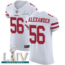 Nike San Francisco 49ers #56 Kwon Alexander White Super Bowl LIV 2020 Mens Stitched NFL Vapor Untouchable Elite Jersey