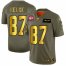 Kansas City Chiefs #87 Travis Kelce NFL Mens Nike Olive Gold 2019 Salute to Service Limited Jersey