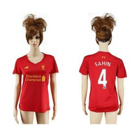 Womens Liverpool #4 Sahin Red Home Soccer Club Jersey