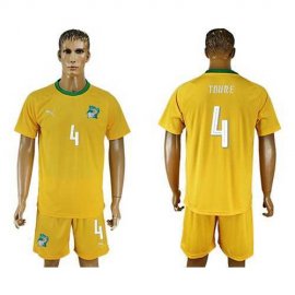 Cote dlvoire #4 Toure Home Soccer Country Jersey