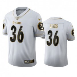 Pittsburgh Steelers #36 Jerome Bettis Mens Nike White Golden Edition Vapor Limited NFL 100 Jersey
