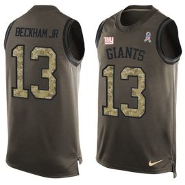 Nike New York Giants #13 Odell Beckham Jr Green Mens Stitched NFL Limited Salute To Service Tank Top Jersey
