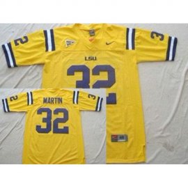 LSU Tigers 32 Martin Yellow College Football Jersey