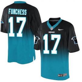 Nike Carolina Panthers #17 Devin Funchess Black/Blue Mens Stitched NFL Elite Fadeaway Fashion Jersey