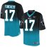 Nike Carolina Panthers #17 Devin Funchess Black/Blue Mens Stitched NFL Elite Fadeaway Fashion Jersey