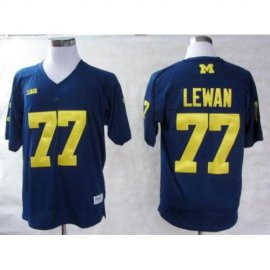 Michigan Wolverines 77 Taylor Lewan Blue Big Ten Patch College Football NCAA Jerseys
