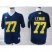 Michigan Wolverines 77 Taylor Lewan Blue Big Ten Patch College Football NCAA Jerseys