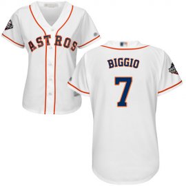 Houston Astros #7 Craig Biggio White Home 2019 World Series Bound Womens Stitched MLB Jersey