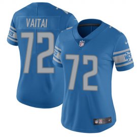 Nike Detroit Lions #72 Halapoulivaati Vaitai Blue Team Color Womens Stitched NFL Vapor Untouchable Limited Jersey