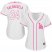 Los Angeles Dodgers #34 Fernando Valenzuela White/Pink Fashion Womens Stitched MLB Jersey
