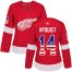 Adidas Detroit Red Wings #14 Gustav Nyquist Red Home Authentic USA Flag Womens Stitched NHL Jersey