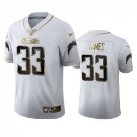 Los Angeles Chargers #33 Derwin James Jr Mens Nike White Golden Edition Vapor Limited NFL 100 Jersey