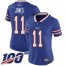 Nike Buffalo Bills #11 Zay Jones Royal Blue Team Color Womens Stitched NFL 100th Season Vapor Limited Jersey