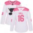 Adidas St. Louis Blues #16 Brett Hull White/Pink Authentic Fashion Womens Stitched NHL Jersey