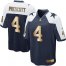 Nike Dallas Cowboys #4 Dak Prescott Navy Blue Thanksgiving Throwback Youth Stitched NFL Elite Gold Jersey