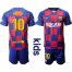 Barcelona #10 Messi Home Kid Soccer Club Jersey