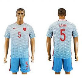Turkey #5 Sahin Away Soccer Country Jersey