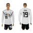 Germany #19 Gotze White Home Long Sleeves Soccer Country Jersey