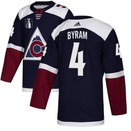 Adidas Colorado Avalanche #4 Bowen Byram Navy 2022 Stanley Cup Final Patch Alternate Authentic Stitched NHL Jersey Mens