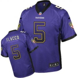 Nike Baltimore Ravens #5 Joe Flacco Purple Team Color Mens Stitched NFL Elite Drift Fashion Jersey
