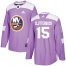 Adidas New York Islanders #15 Cal Clutterbuck Purple Authentic Fights Cancer Stitched NHL Jersey