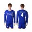 Chelsea #4 Fabregas Home Long Sleeves Soccer Club Jersey