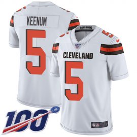 Nike Cleveland Browns #5 Case Keenum White Youth Stitched NFL 100th Season Vapor Untouchable Limited Jersey