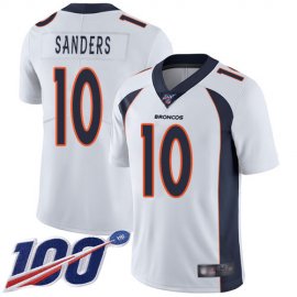 Nike Denver Broncos #10 Emmanuel Sanders White Mens Stitched NFL 100th Season Vapor Limited Jersey