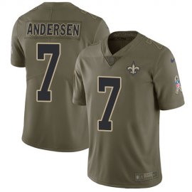 Nike New Orleans Saints #7 Morten Andersen Olive Mens Stitched NFL Limited 2017 Salute To Service Jersey