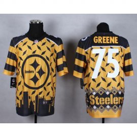 Nike Pittsburgh Steelers #75 Joe Greene Gold Mens Stitched NFL Elite Noble Fashion Jersey