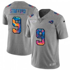 Los Angeles Rams #9 Matthew Stafford Mens Nike Multi-Color 2020 NFL Crucial Catch NFL Jersey Greyheather