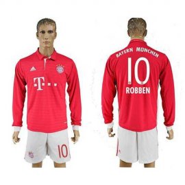 Bayern Munchen #10 Robben Home Long Sleeves Soccer Club Jersey