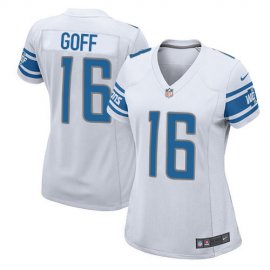 Detroit Lions #16 Jared Goff White Womens Stitched NFL Elite Jersey