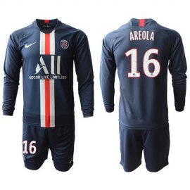 Paris Saint-Germain #16 Areola Home Long Sleeves Soccer Club Jersey