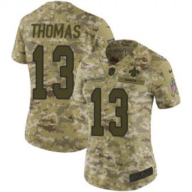 Nike New Orleans Saints #13 Michael Thomas Camo Womens Stitched NFL Limited 2018 Salute to Service Jersey