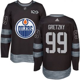 Adidas Edmonton Oilers #99 Wayne Gretzky Black 1917-2017 100th Anniversary Stitched NHL Jersey