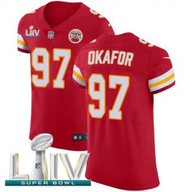 Nike Kansas City Chiefs #97 Alex Okafor Red Super Bowl LIV 2020 Team Color Mens Stitched NFL Vapor Untouchable Elite Jersey
