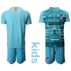 Atletico Madrid Blank Shiny Green Goalkeeper Kid Soccer Club Jersey