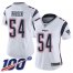 Nike New England Patriots #54 Tedy Bruschi White Womens Stitched NFL 100th Season Vapor Limited Jersey