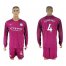 Manchester City #4 Kompany Away Long Sleeves Soccer Club Jersey