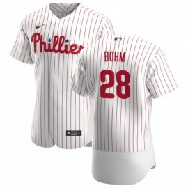 Philadelphia Phillies #28 Alec Bohm Mens Nike White Home 2020 Authentic Player MLB Jersey