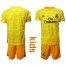 Real Madrid Blank Yellow Goalkeeper Kid Soccer Club Jersey
