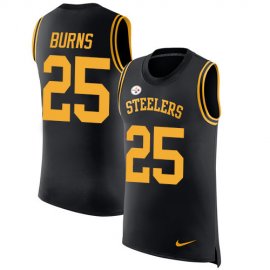 Nike Pittsburgh Steelers #25 Artie Burns Black Team Color Mens Stitched NFL Limited Rush Tank Top Jersey