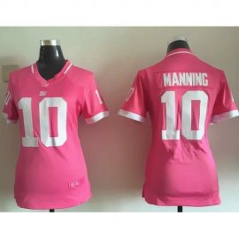 Nike New York Giants #10 Eli Manning Pink Womens Stitched NFL Elite Bubble Gum Jersey