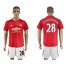 Manchester United #28 Schneiderlin Red Home Soccer Club Jersey