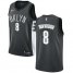 Mens Nike Brooklyn Nets #8 Spencer Dinwiddie Gray NBA Swingman Statement Edition Jersey